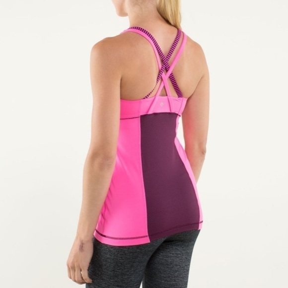 ❤️ Lululemon Energy Tank in Hyper Stripe Raspberry A3 - Picture 4 of 9